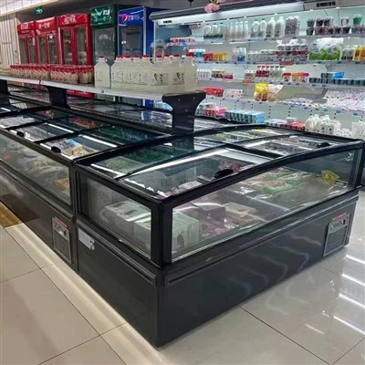 Gebogen glazen displayvriezer